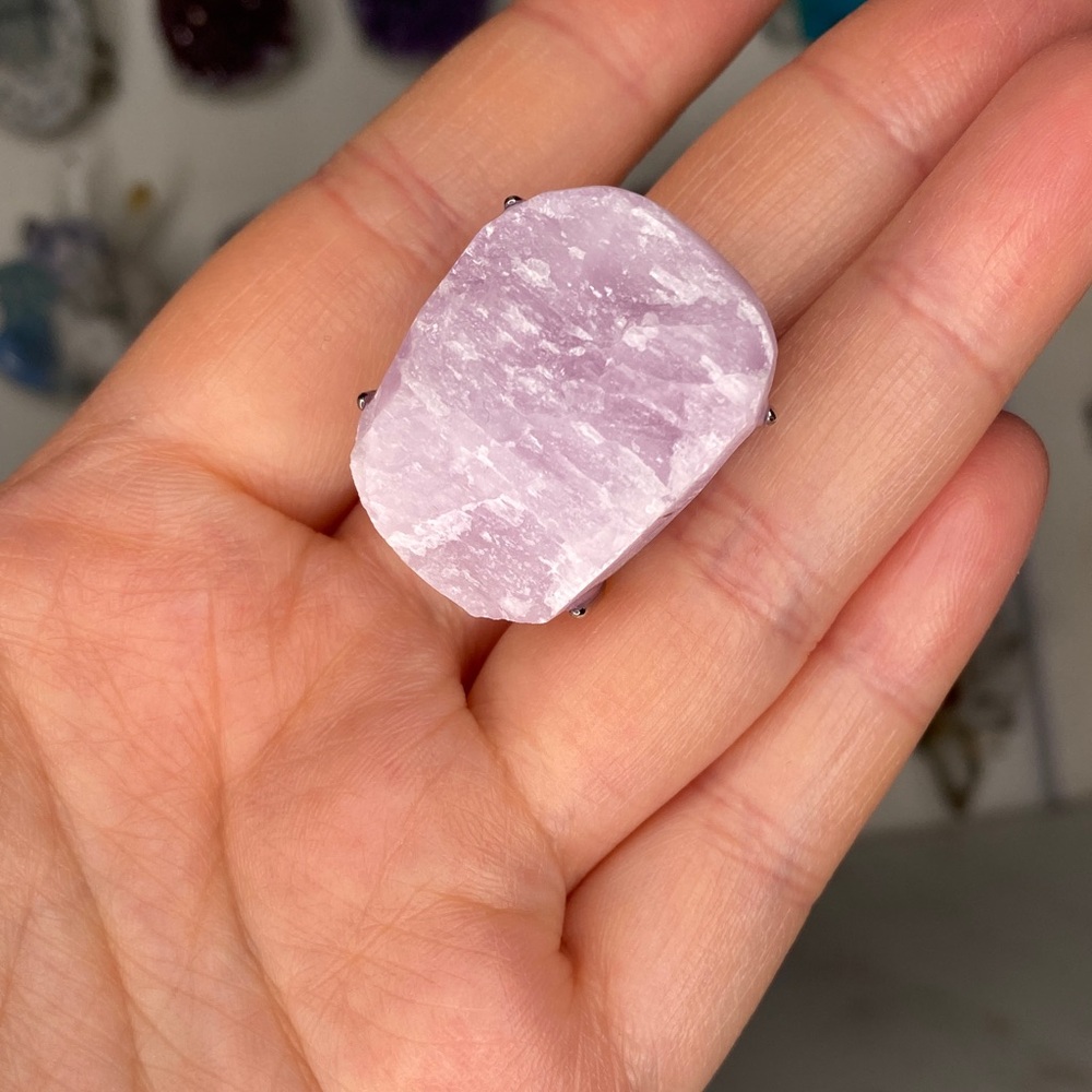 Pink Raw Stone Statement Ring - image 6